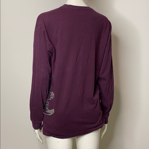 VICTORIA’S SECRET PINK Maroon Silver Sequin Top - Picture 2 of 2